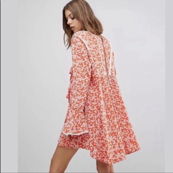 Free People Like You Best Orange Floral Mini Dress - Picture 14 of 14